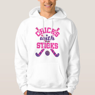 Landhockeytjejer med käppar hoodie