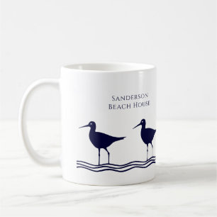 Landhus för Nautivit marin blå sandpiper Kaffemugg