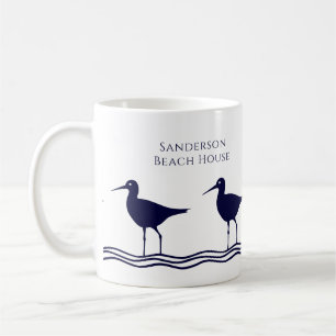 Landhus för Nautivit marin blå sandpiper Kaffemugg