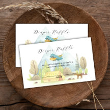 Landing Airplane Forest Diaper Raffle Baby Shower