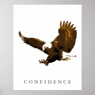 Landing Eagle Motivtive Confidence Art Poster