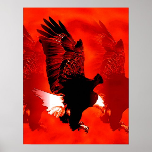 Landing Eagle Poster Skriv ut - Red Eagle Poster (Framsidan)