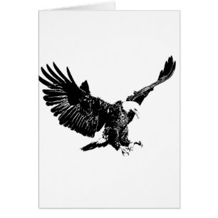 Landing Eagle Silhouette Hälsningskort
