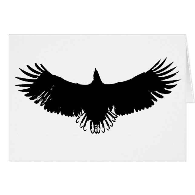 Landing Eagle Silhouette Hälsningskort (Framsidan Horizontal)