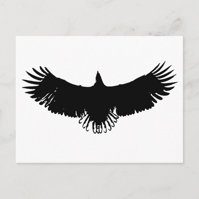 Landing Eagle Silhouette Vykort (Framsida)