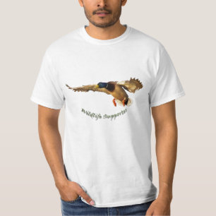 Landing Male Mallard Anka Wildlife T-Shirt