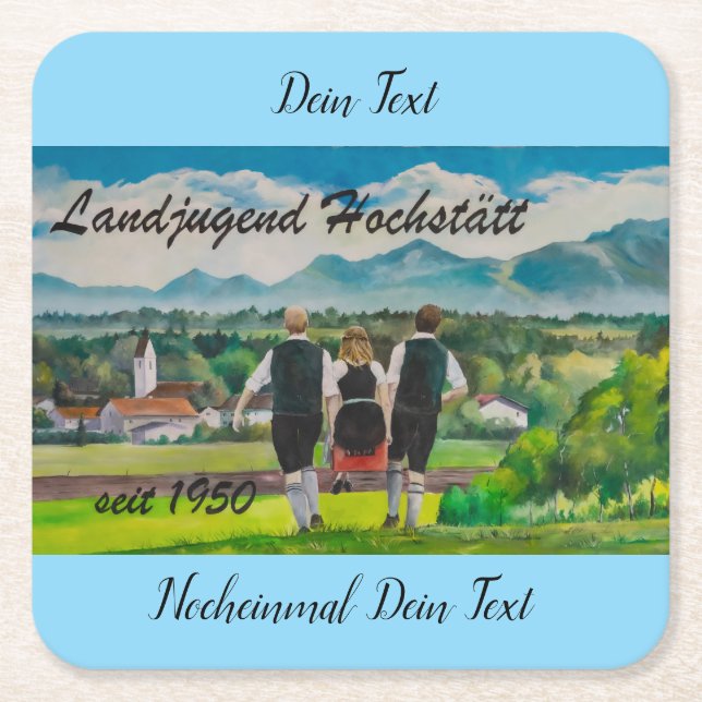 Landjugendfest Underlägg Papper Kvadrat (Framsidan)