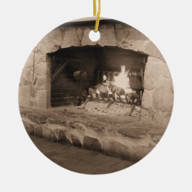 Landjul på kabinprydnaden julgransprydnad keramik (Framsidan)