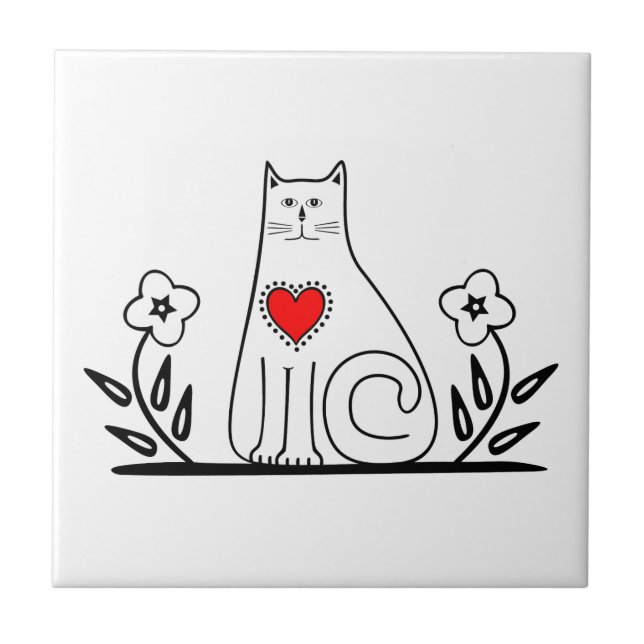 Landkatt Kakelplatta (Framsidan)