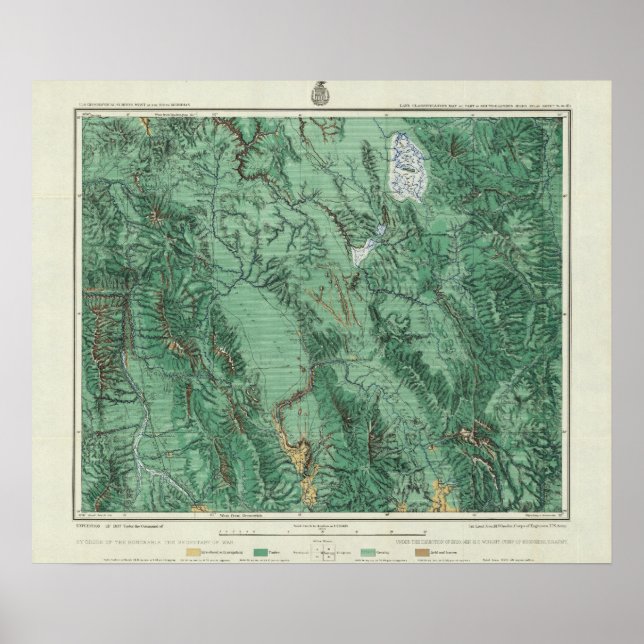 Landklassificering Karta i Idaho Poster (Framsidan)