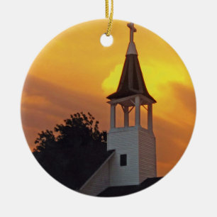 Landkyrka Julgransprydnad Keramik
