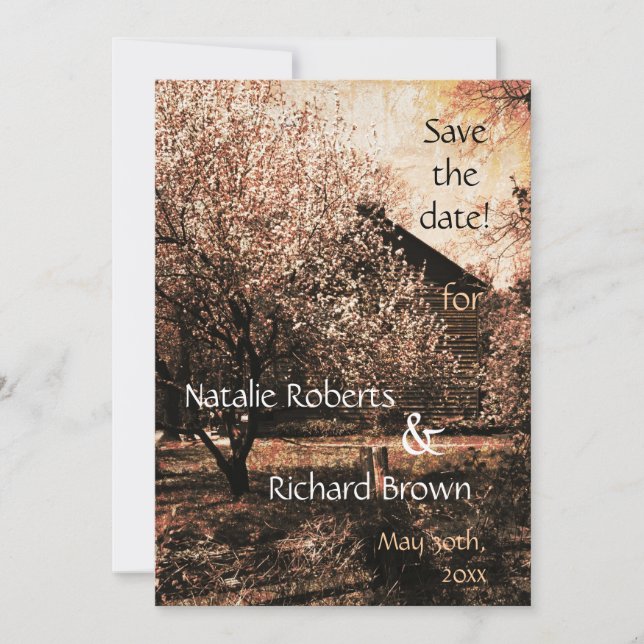 Landlig bröllopsinbjudan mall (Framsida)