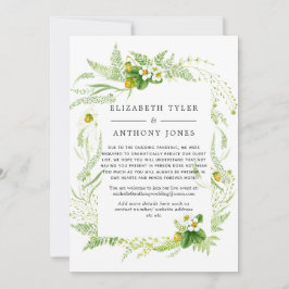 Landlig rusticitet grönska bröllop reducerad gästl meddelande