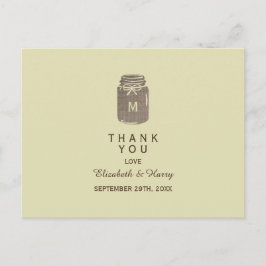 Landlig Tacksamhetskort för Bröllop med Masonkruka Vykort