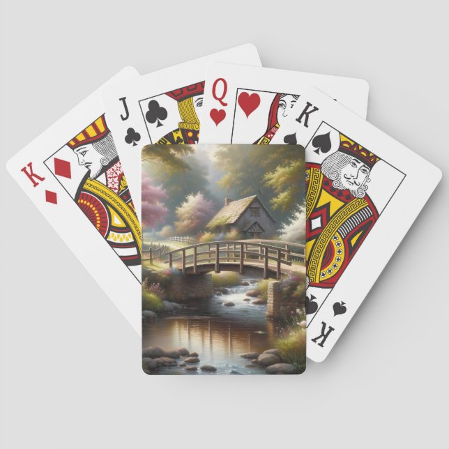 Landlig vårbro Stugscen Casinokort (Baksidan)