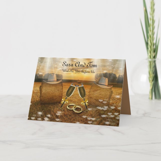 Landlig västlig bröllopsinbjudan inbjudan (Framsida)