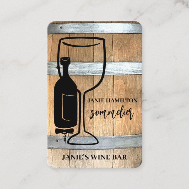 Landlig vinkrog Vin QR-kod Visitkort (Framsida)