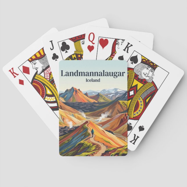Landmannalaugar Island Casinokort (Baksidan)