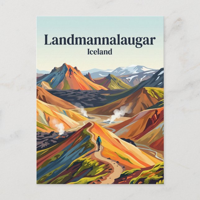 Landmannalaugar Island Vykort (Framsida)