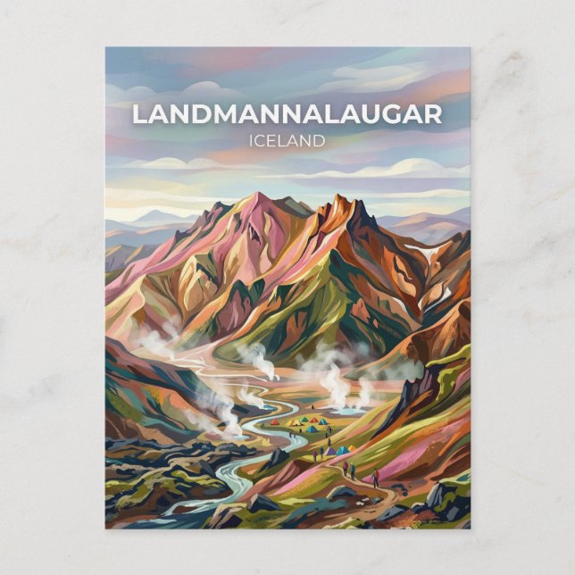 Landmannalaugar Island Vykort (Framsida)