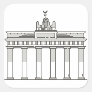 Landmark för Brandenburg grindvärld Fyrkantigt Klistermärke