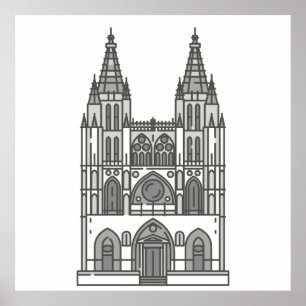 Landmark för Burgos domkyrkavärld Poster