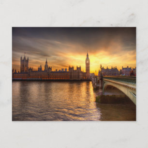 Landmärken Big Ben & Houses of Parliament Vykort