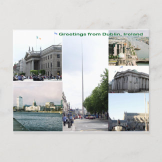 Landmärken för berömden Dublin City Ireland Vykort
