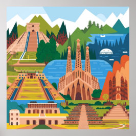 Landmärken för det latinamerikanska kulturarvet poster