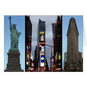 Landmärken för New York Card New York Souvenir Car Hälsningskort