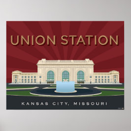 Landmärken i Kansas City: Union Station - 24 x 18 Poster