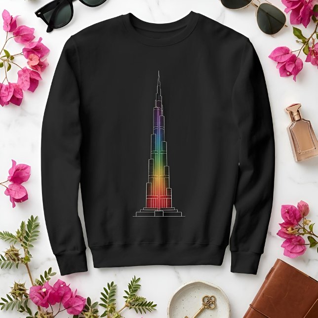 Landmärken i ljus | Burj Khalifa T Shirt (Flat Lay)