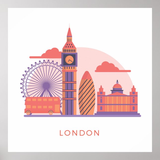 Landmärken i London Poster (Framsidan)
