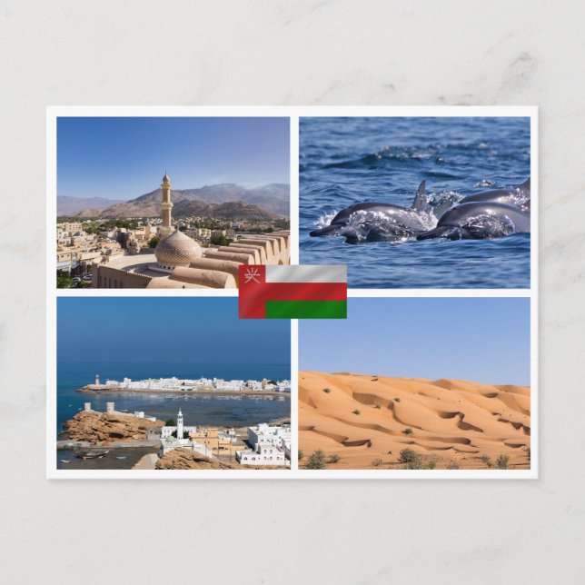 Landmärken i Sultanatet Oman Vykort (Framsida)