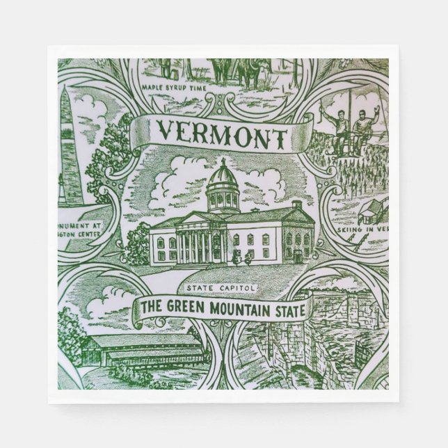 Landmärken i Vermont på papper  Pappersservett (Framsidan)