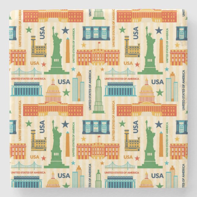 Landmarks av USA Underlägg Sten (Framsidan)