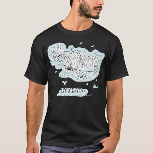 Landmarks Of Iceland T Shirt (Framsida)
