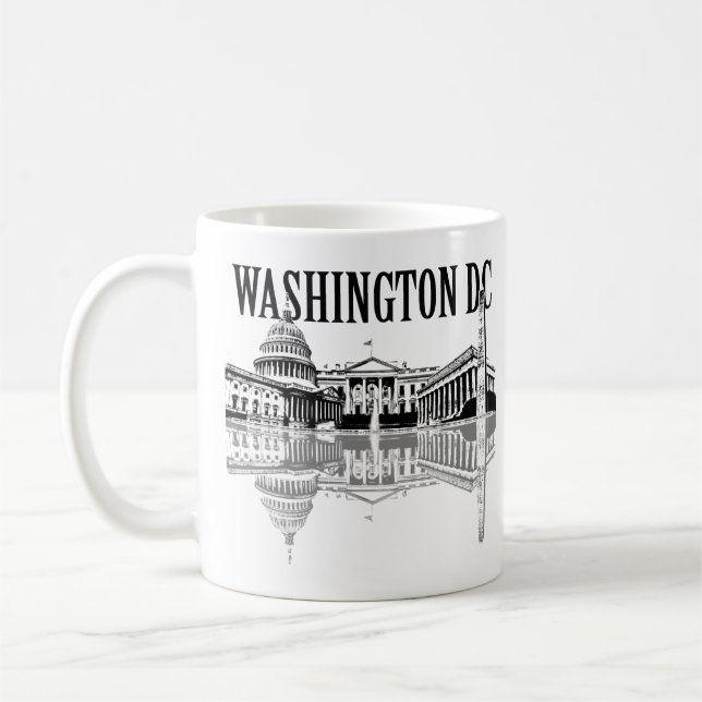 Landmarkskylskylten Washington Dc Kaffemugg (Vänster)
