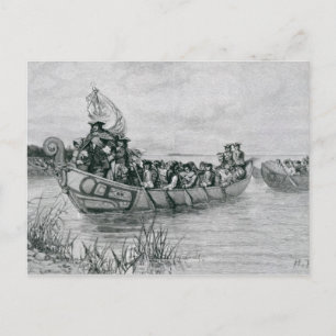 Landning av Cadillac Vykort