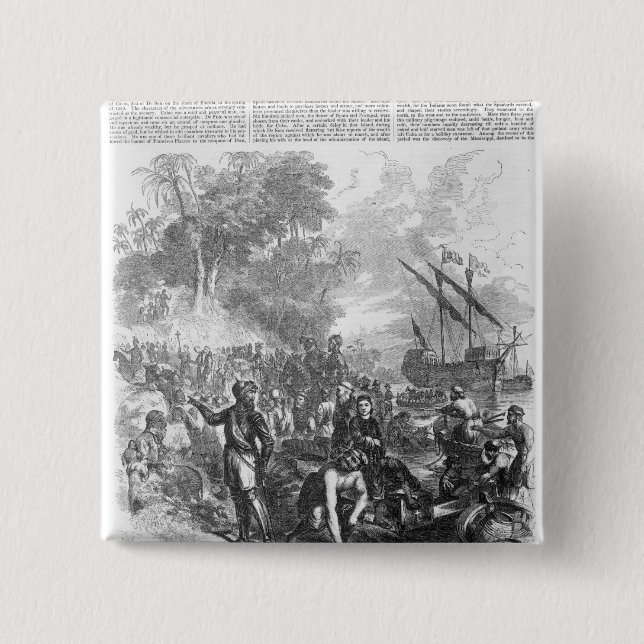 Landning av De Soto i Florida Knapp (Framsida)