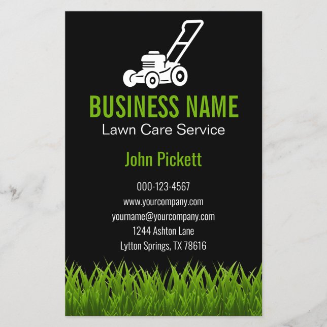 Landning av Gräsmatta av grönt gräs Flygblad (Framsidan)