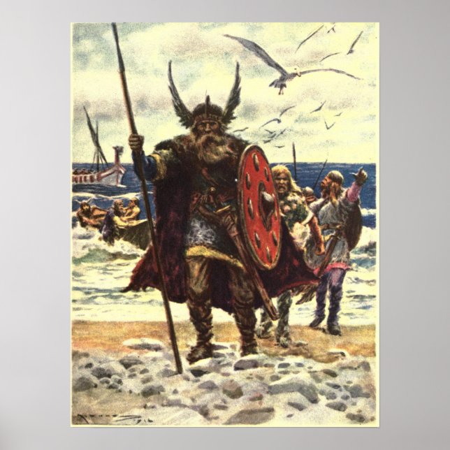 Landning av Vikings i Nordamerika Poster (Framsidan)