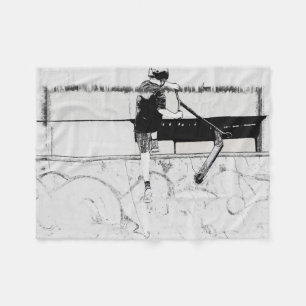 Landning - Stunt Scooter Rider Fleece Blanket