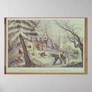 Landningen av vallfärdar på Plymouth Poster