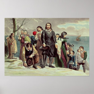 Landningen av vallfärdar på Plymouth Poster