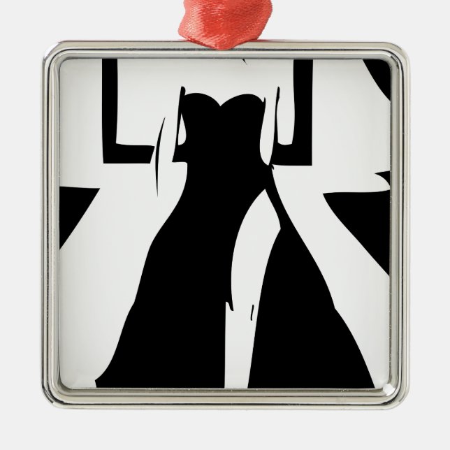 Landningsbanan modellerar i trendig kappa julgransprydnad metall (Framsidan)