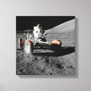 Landningsområde för astronaut-buggy i måne canvastryck