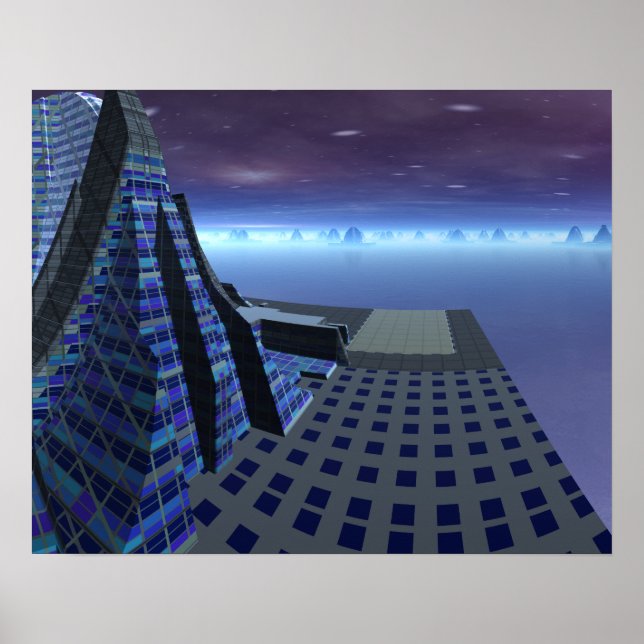 Landningsställ Gingezel Art Center Sci Fi liggande Poster (Framsidan)