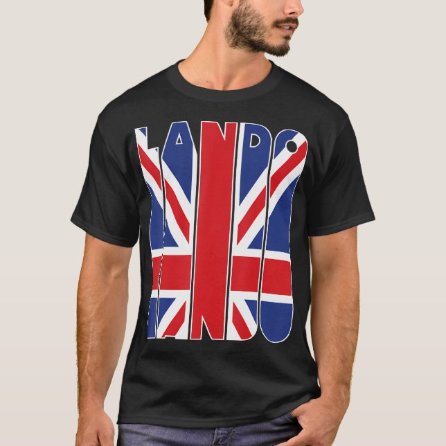Lando United Kingdom Flagga Formula Tävling Track  T Shirt (Framsida)
