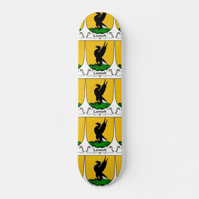 Landolt familjvapensköld old school skateboard bräda 21,6 cm (Framsida)